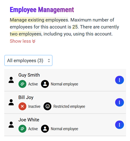 Employee management enhancement