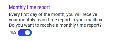 Monthly time report