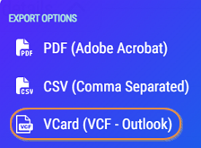 Actor VCard export