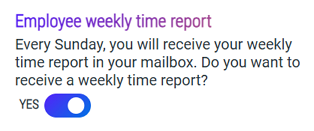 Weekly performance report