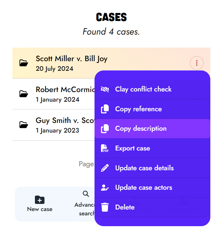 Manage your cases, including case actors and their roles