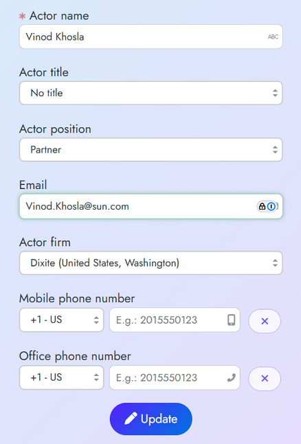 Update actor - step 3