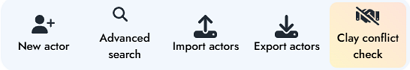 Clay Conflict Check for actors - step 2