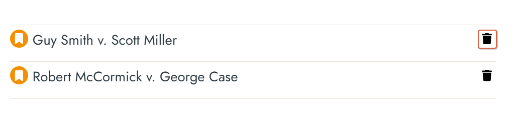 Delete bookmark a case - step 3