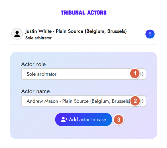 Link actor to the case - step 3