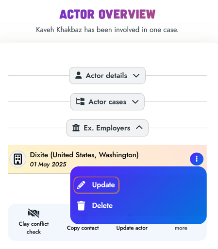 Changement d'emploi d'un acteur - étape 4