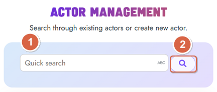 Recherche rapide d'acteur - étape 2
